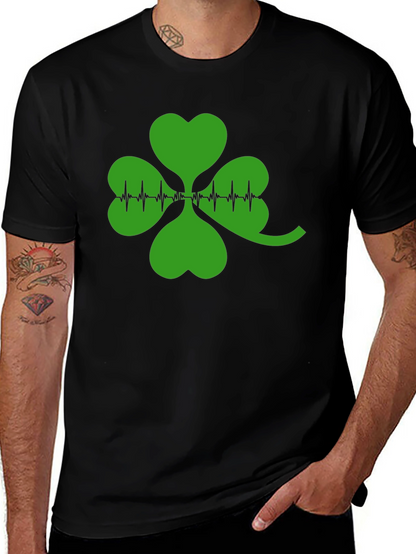 St. Patricks Day Shamrock Heartbeat T-Shirt