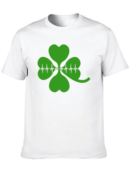 St. Patricks Day Shamrock Heartbeat T-Shirt