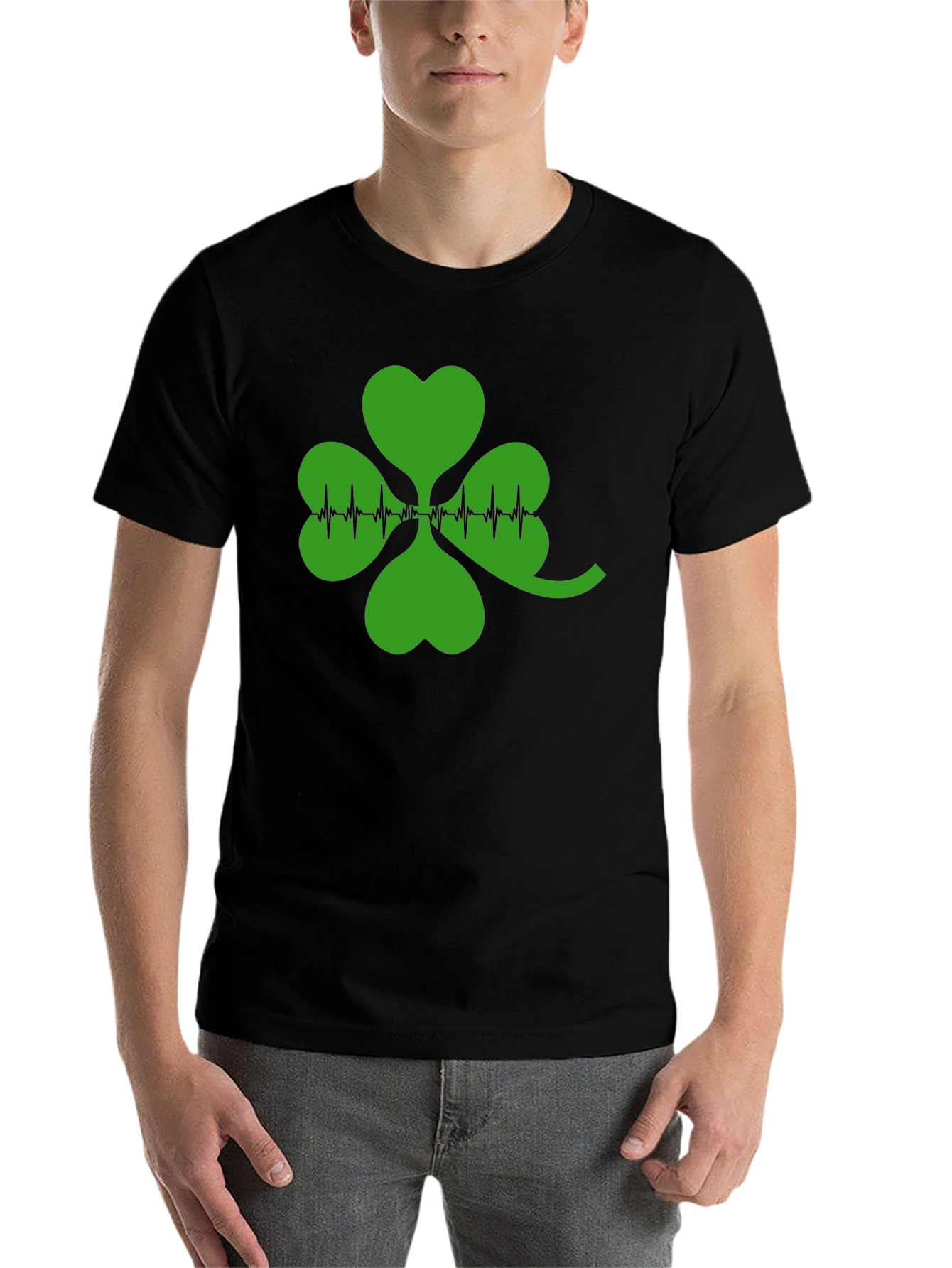 St. Patricks Day Shamrock Heartbeat T-Shirt