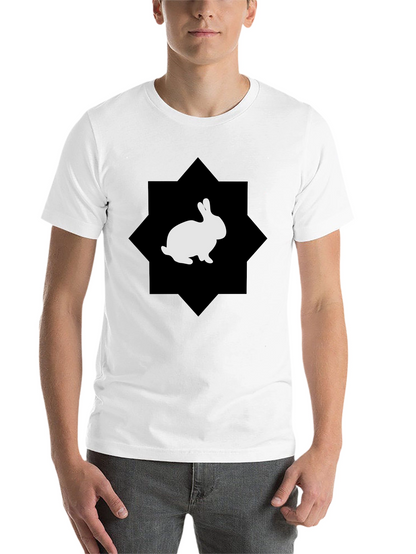 Rabbit Graphic Print Black Tee