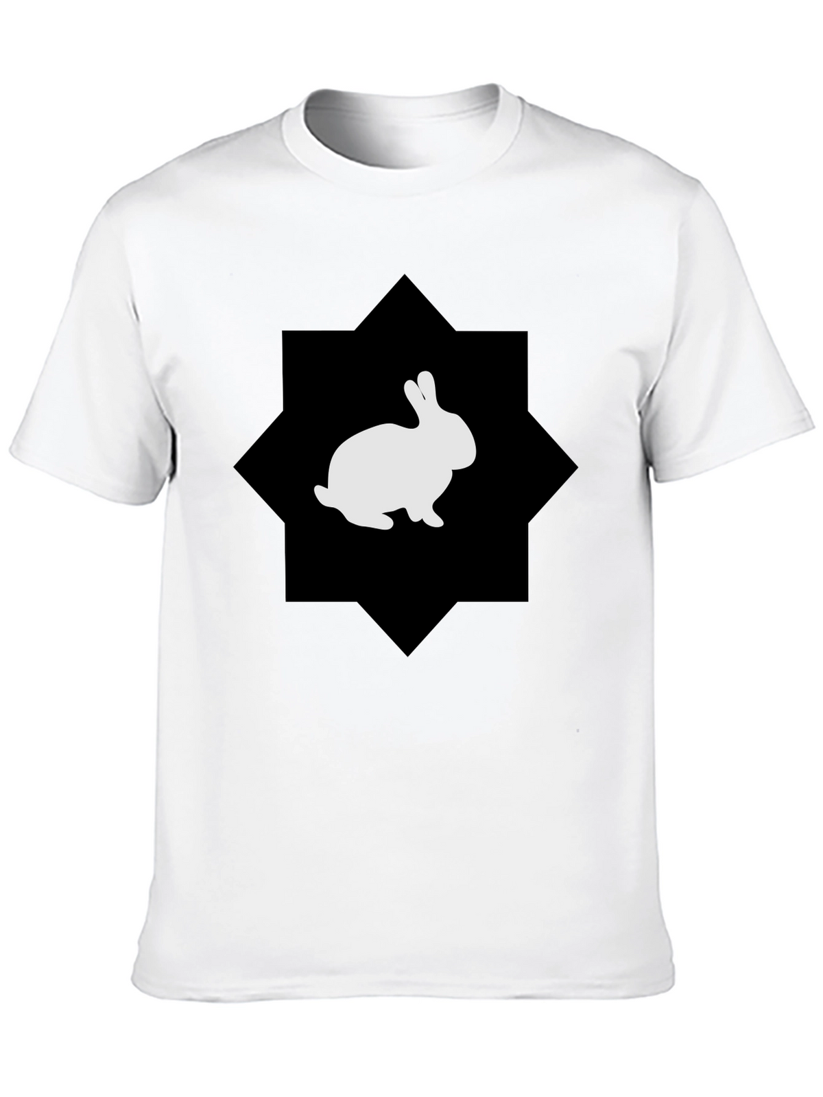 Rabbit Graphic Print Black Tee