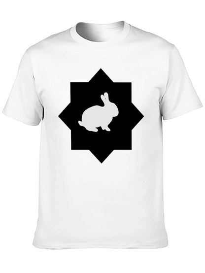 Rabbit Graphic Print Black Tee