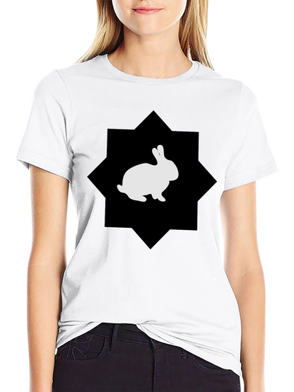 Rabbit Graphic Print Black Tee