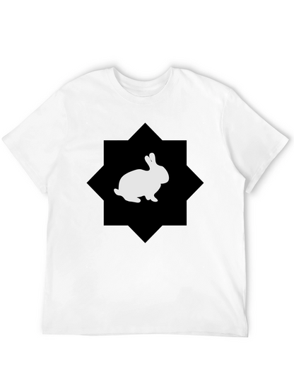 Rabbit Graphic Print Black Tee
