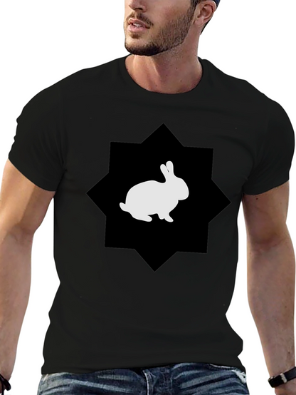 Rabbit Graphic Print Black Tee