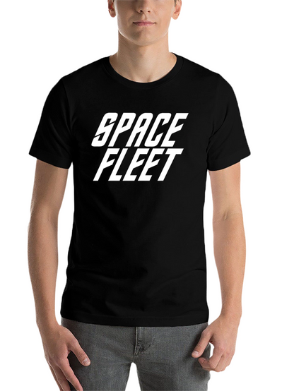 Space Fleet Graphic T-Shirt - Sci-Fi Style Black Tee