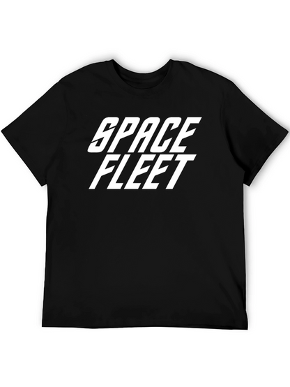 Space Fleet Graphic T-Shirt - Sci-Fi Style Black Tee