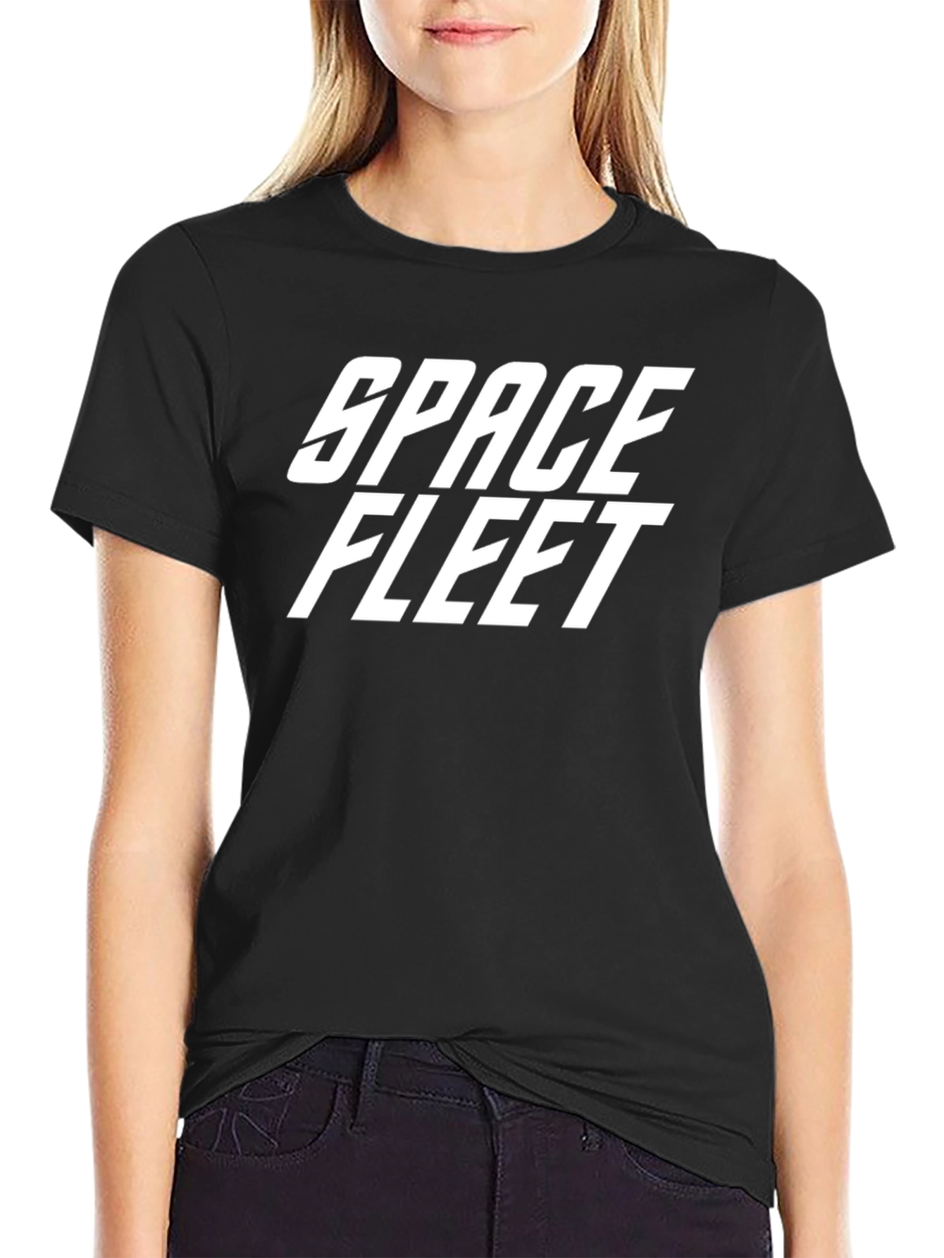 Space Fleet Graphic T-Shirt - Sci-Fi Style Black Tee
