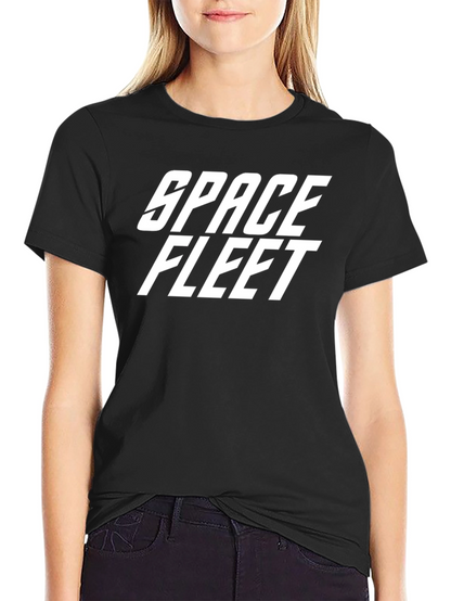 Space Fleet Graphic T-Shirt - Sci-Fi Style Black Tee