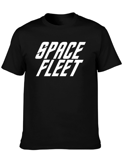 Space Fleet Graphic T-Shirt - Sci-Fi Style Black Tee