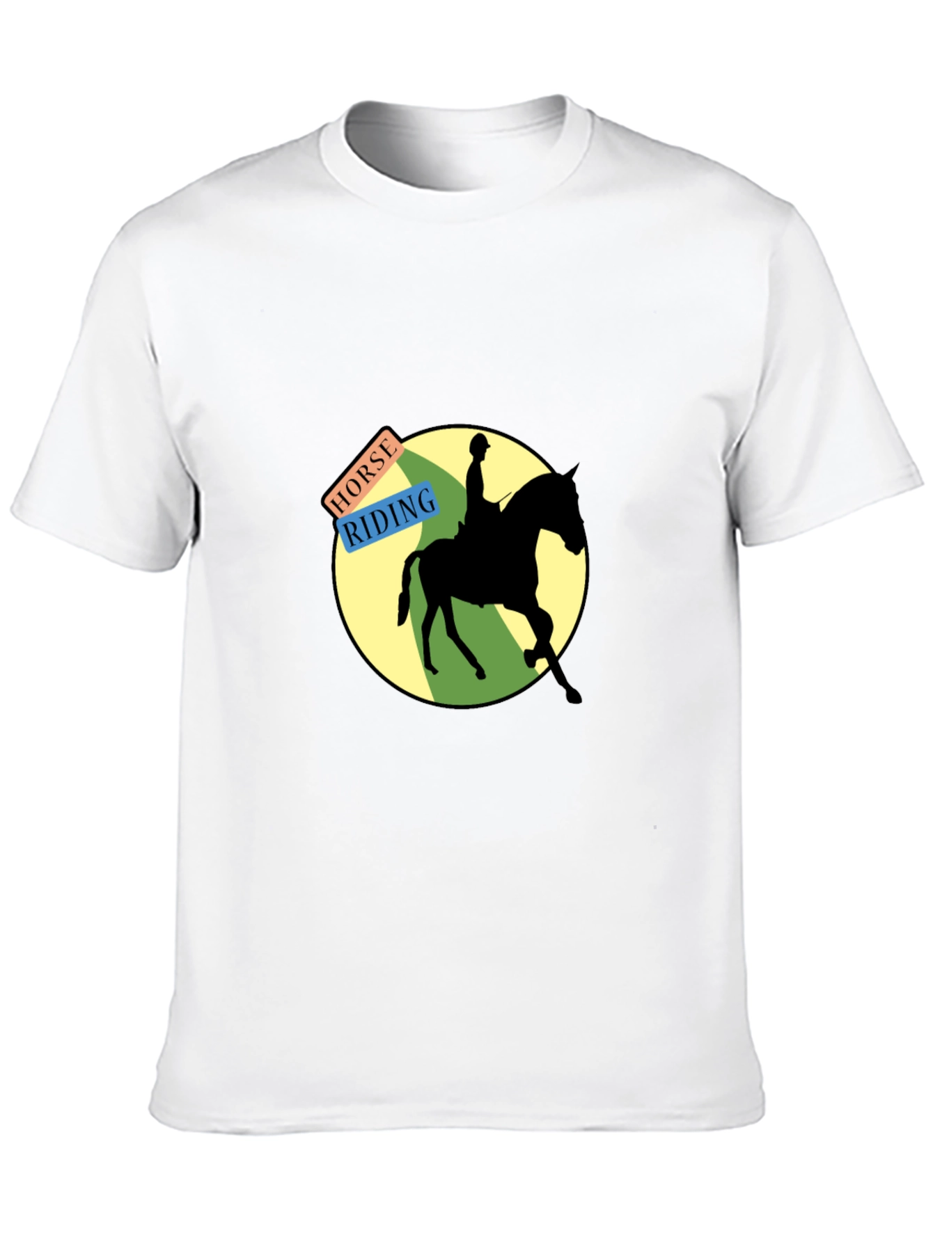 Horse Riding Graphic Tee - Black Cotton Blend
