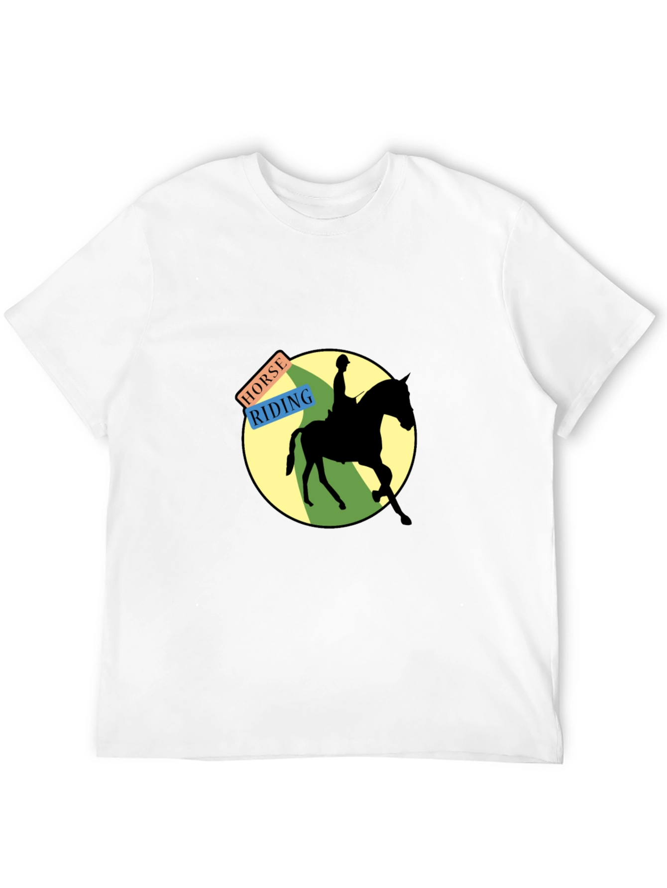 Horse Riding Graphic Tee - Black Cotton Blend