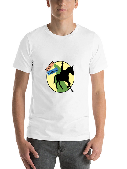 Horse Riding Graphic Tee - Black Cotton Blend