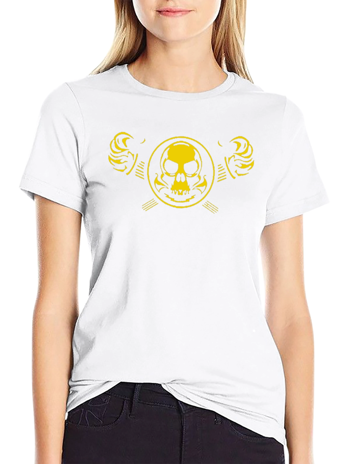 Skull Emblem Graphic Black T-Shirt