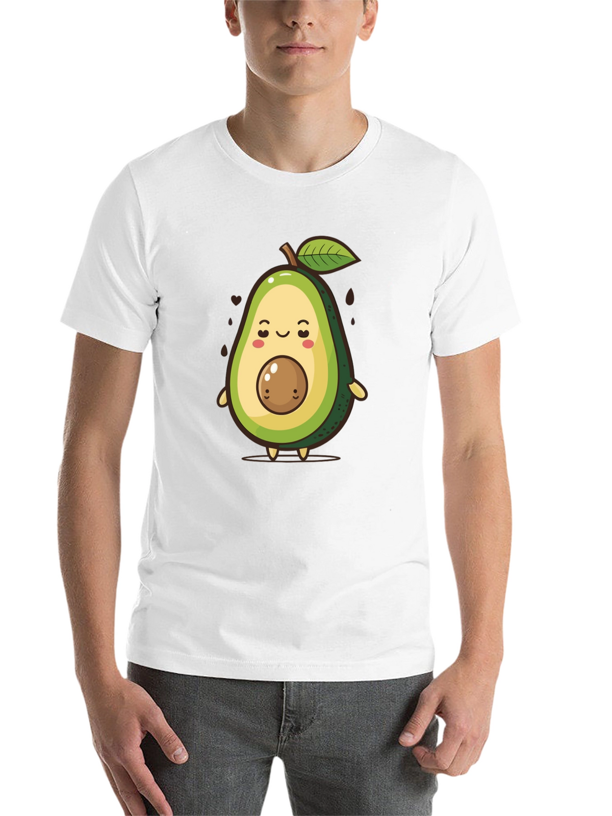 Cute Avocado Cartoon Graphic T-Shirt