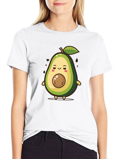 Cute Avocado Cartoon Graphic T-Shirt