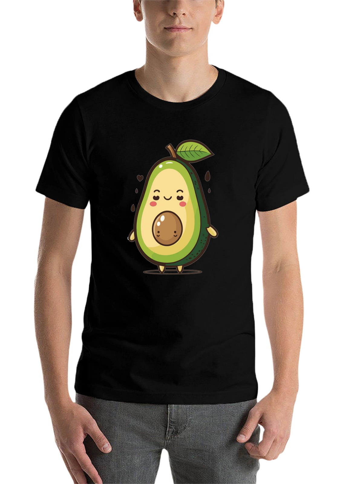 Cute Avocado Cartoon Graphic T-Shirt