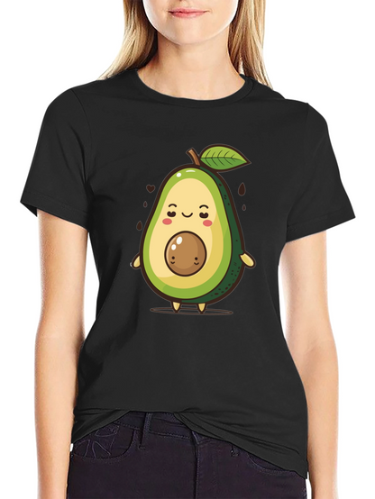 Cute Avocado Cartoon Graphic T-Shirt