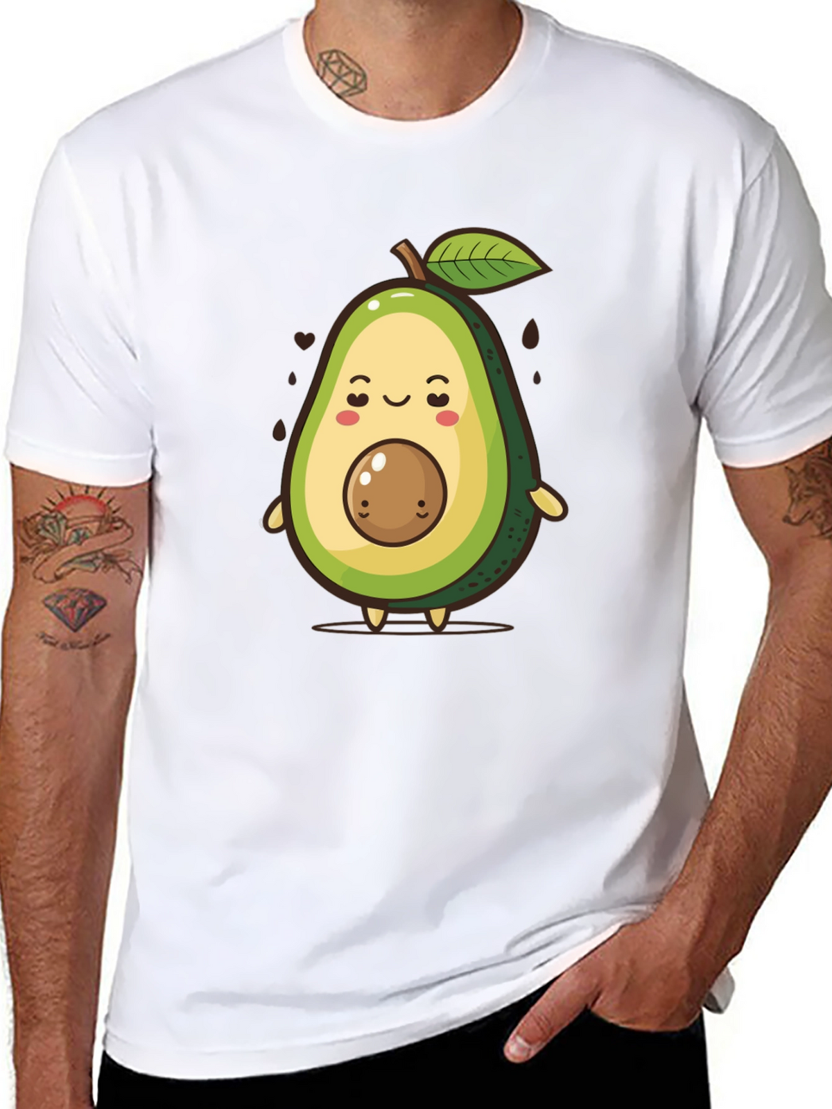 Cute Avocado Cartoon Graphic T-Shirt