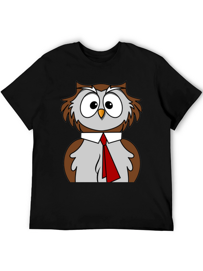 Owl T-Shirt Funny Bird Business Casual Tee