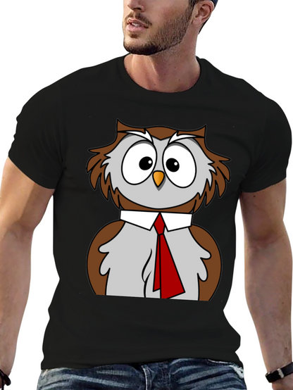Owl T-Shirt Funny Bird Business Casual Tee