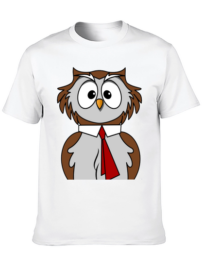 Owl T-Shirt Funny Bird Business Casual Tee