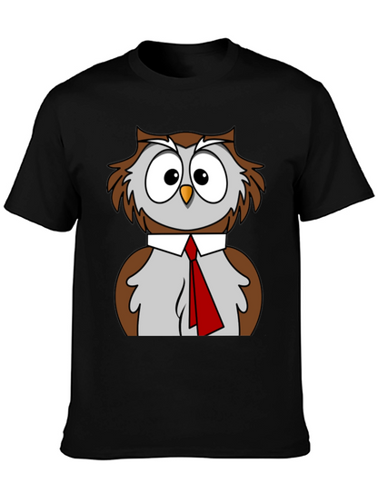 Owl T-Shirt Funny Bird Business Casual Tee
