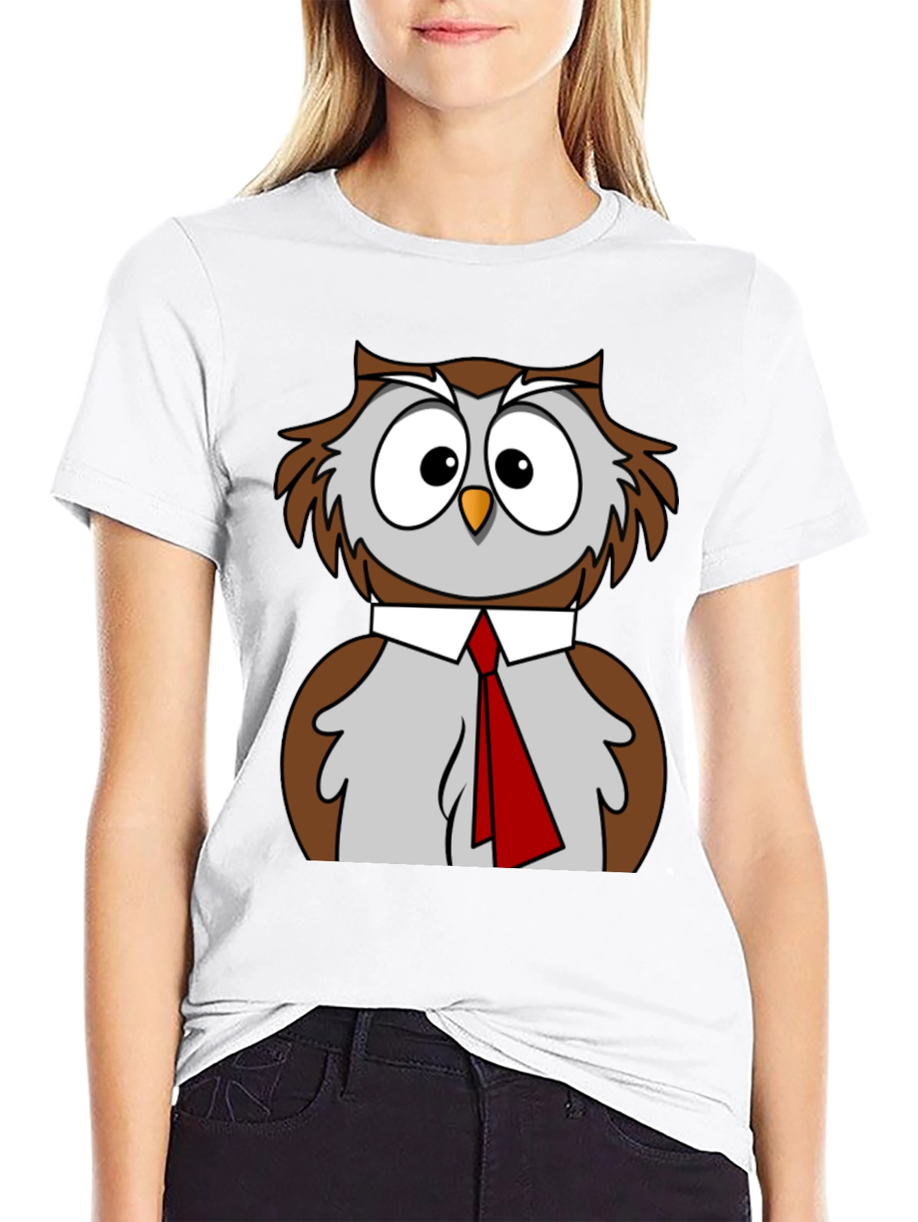 Owl T-Shirt Funny Bird Business Casual Tee