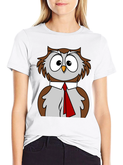 Owl T-Shirt Funny Bird Business Casual Tee