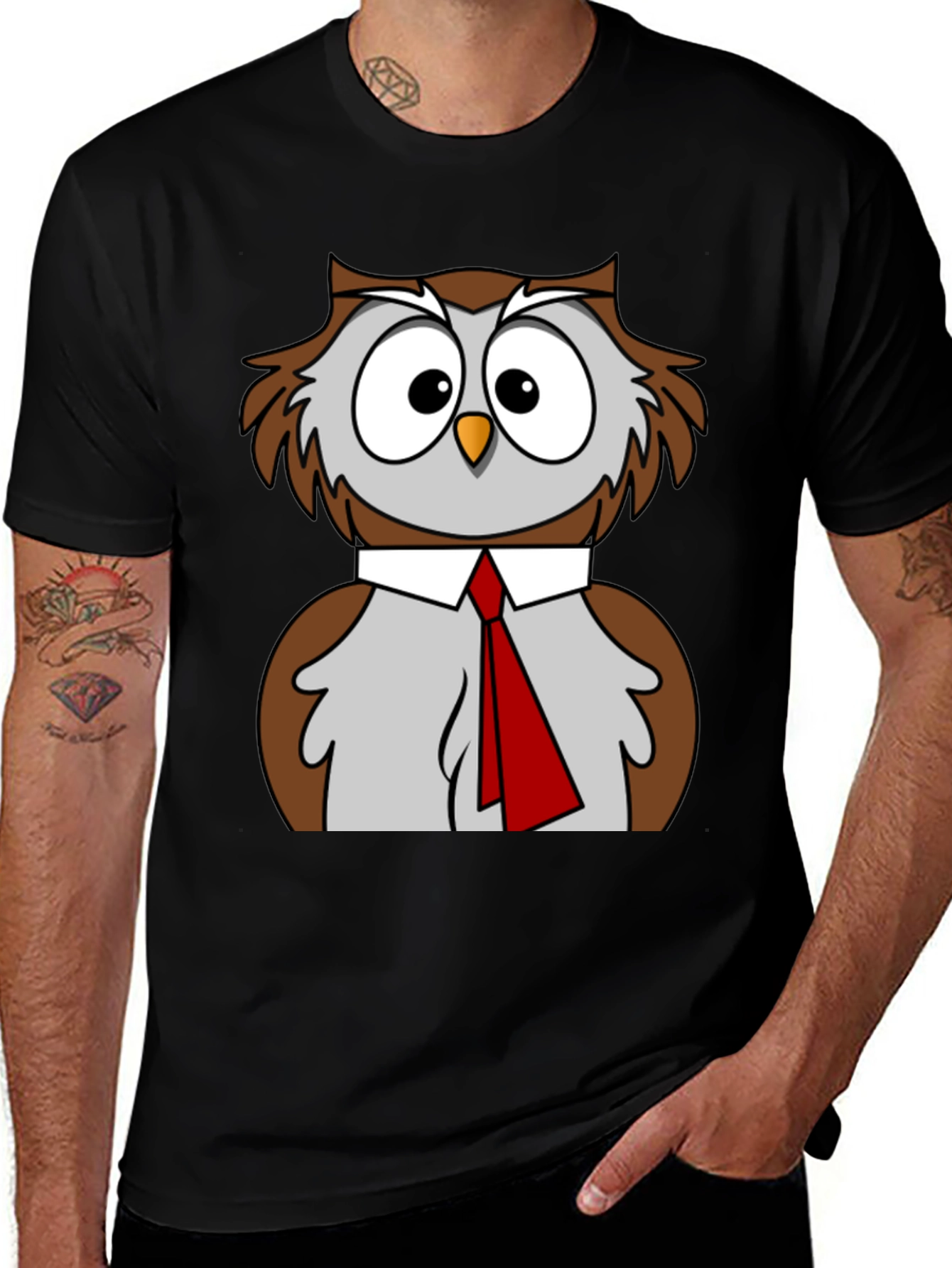 Owl T-Shirt Funny Bird Business Casual Tee