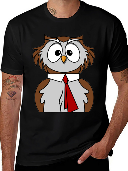Owl T-Shirt Funny Bird Business Casual Tee