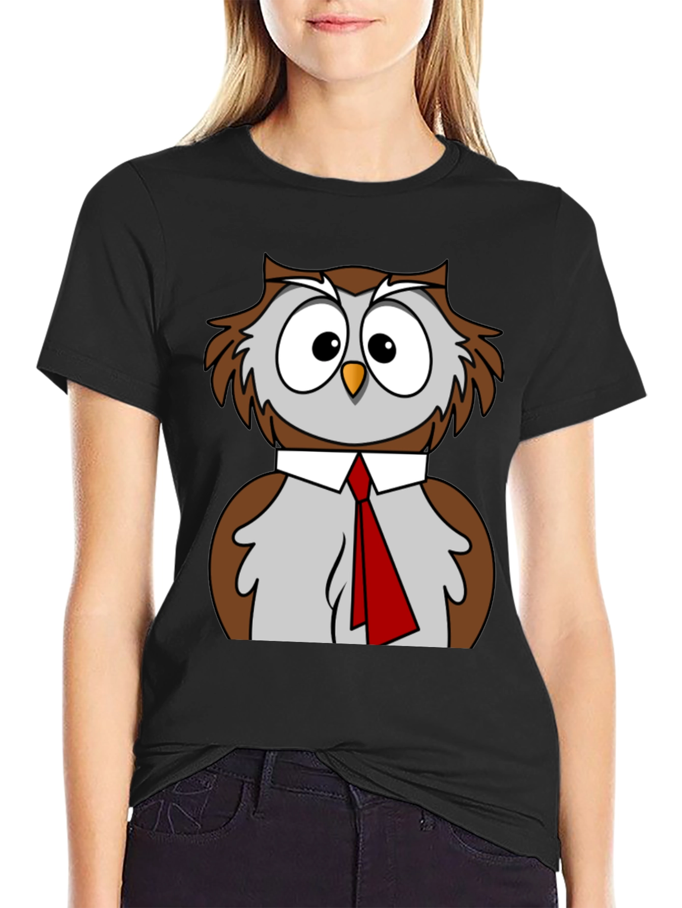 Owl T-Shirt Funny Bird Business Casual Tee