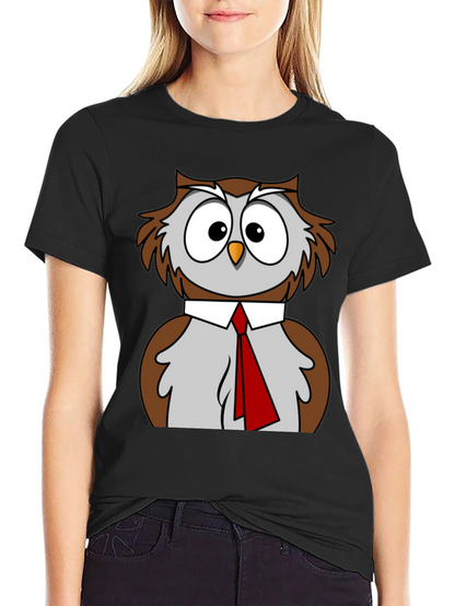 Owl T-Shirt Funny Bird Business Casual Tee