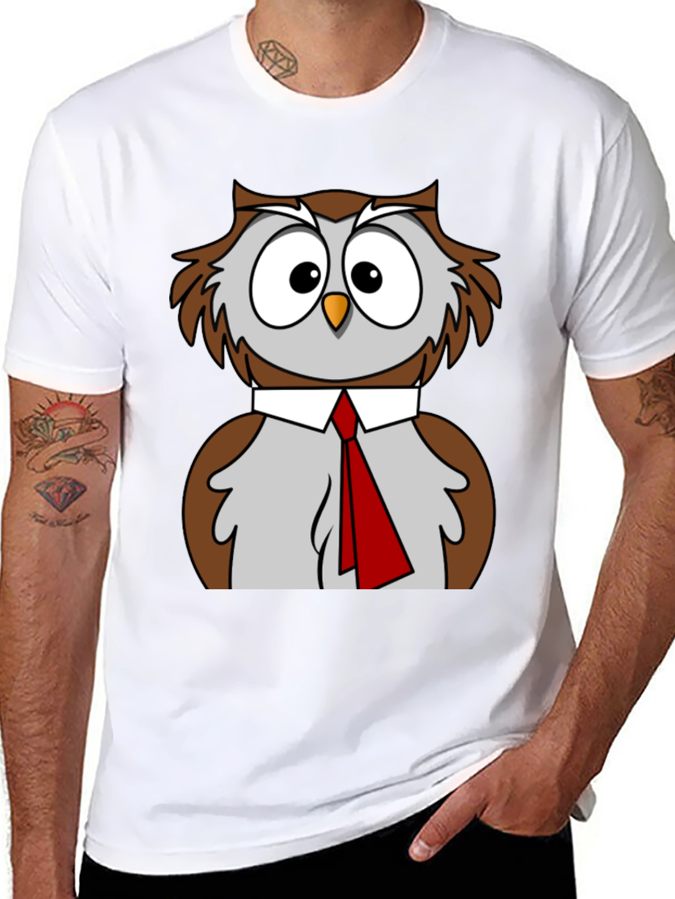 Owl T-Shirt Funny Bird Business Casual Tee