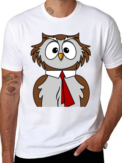 Owl T-Shirt Funny Bird Business Casual Tee