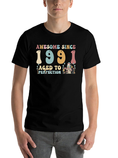 Awesome Since 1991 Aged to Perfection Black T-Shirt