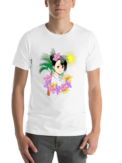 Anime Girl Floral T-Shirt