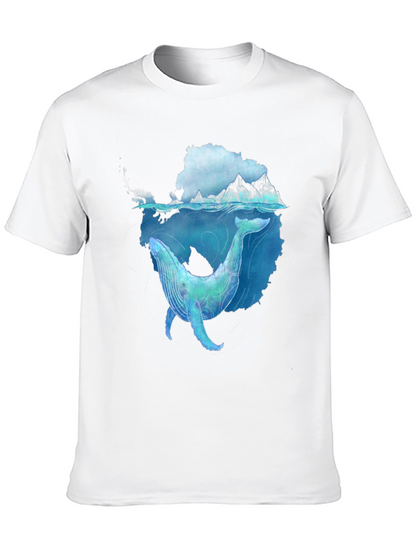 Whale Graphic Black Tee - Artistic Ocean Design