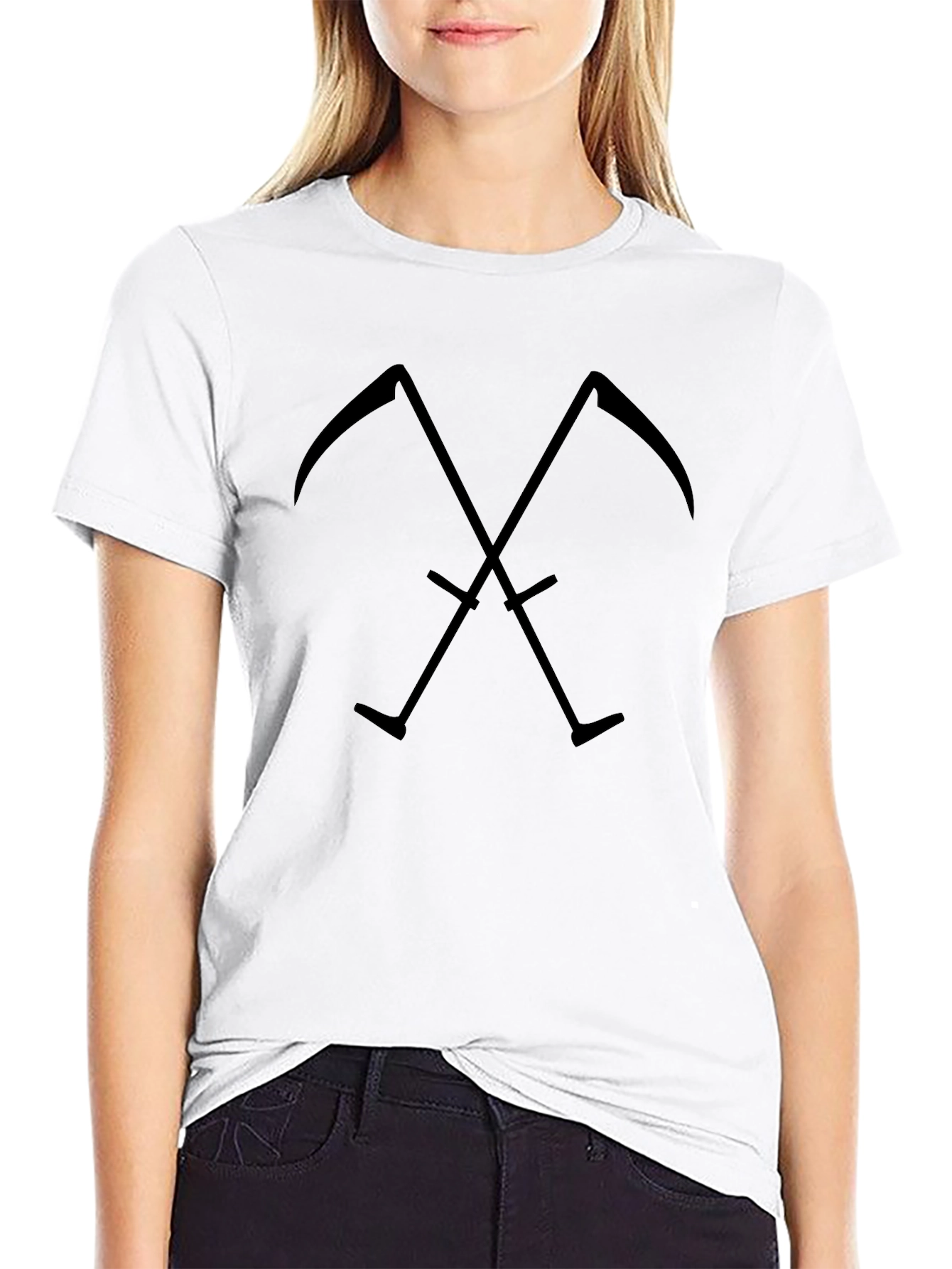 Grim Reaper Scythes Crossed Graphic T-Shirt