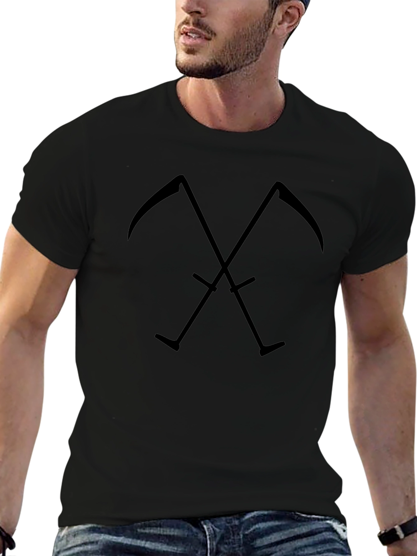 Grim Reaper Scythes Crossed Graphic T-Shirt