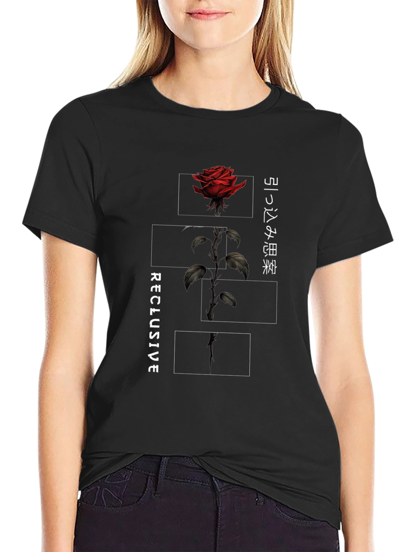 Reclusive Rose Graphic Tee - Black