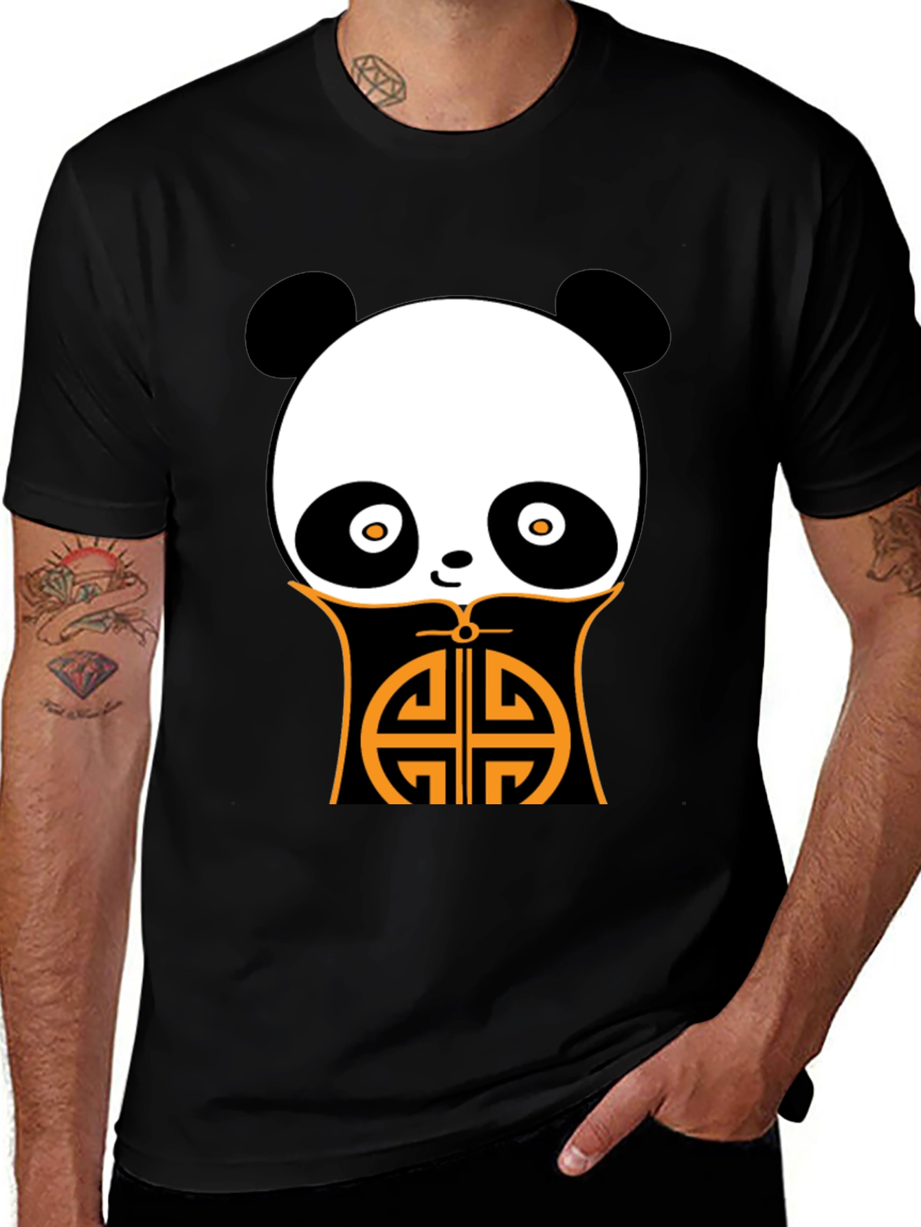 Panda Graphic Black Tee