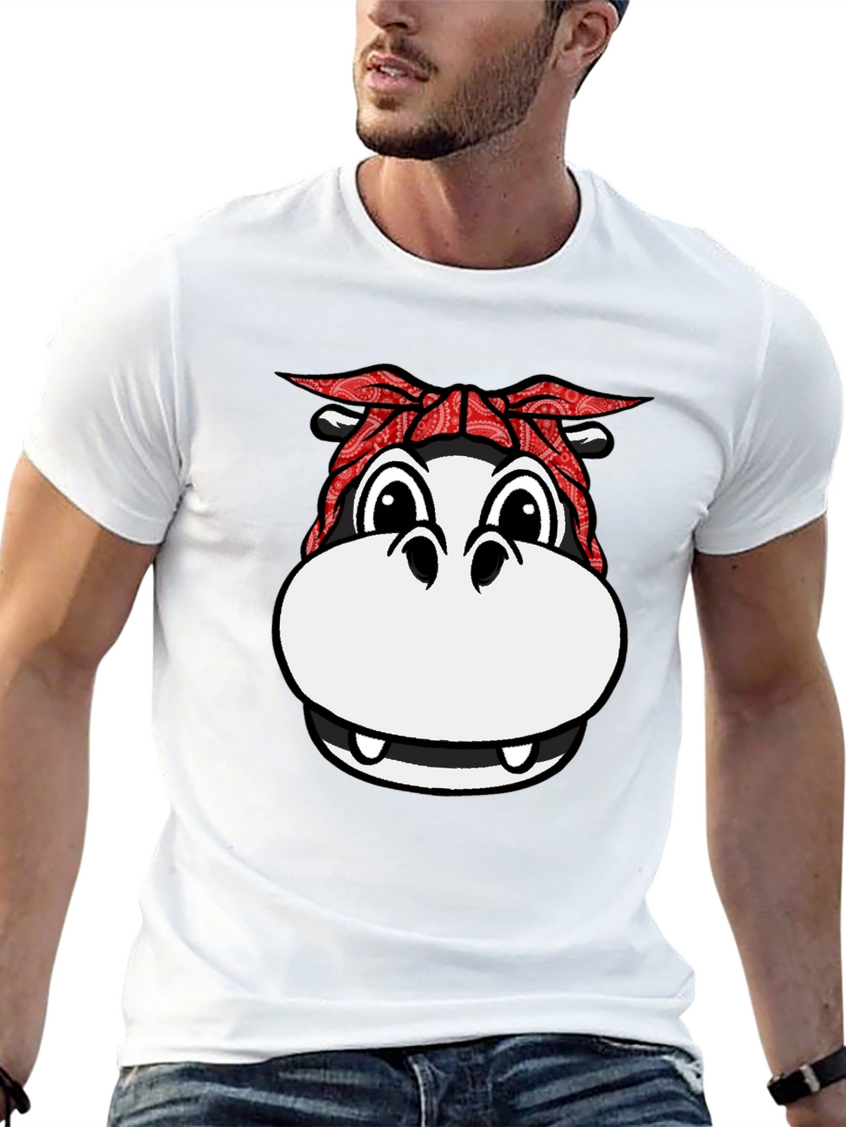 Gangster Hippo T-Shirt - Funny Animal Graphic Tee
