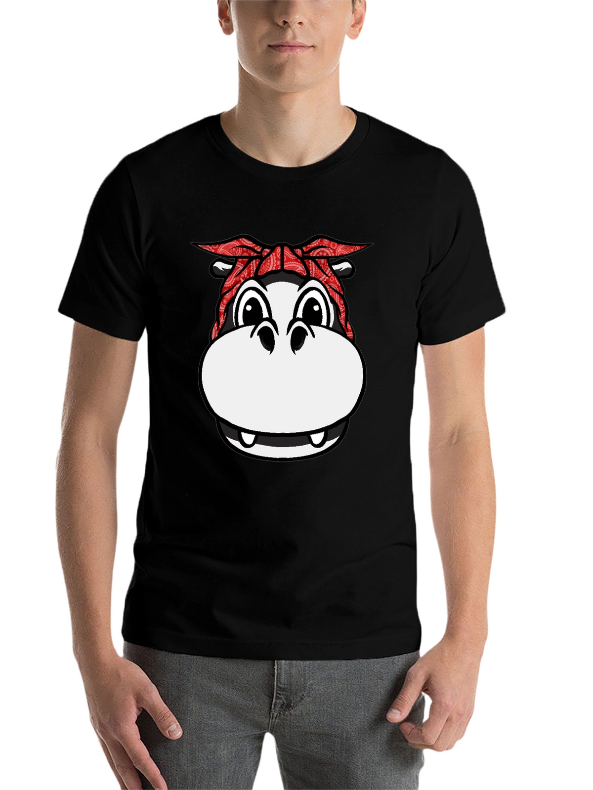Gangster Hippo T-Shirt - Funny Animal Graphic Tee