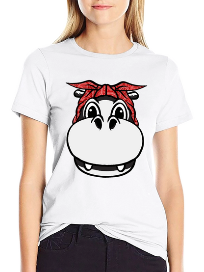 Gangster Hippo T-Shirt - Funny Animal Graphic Tee
