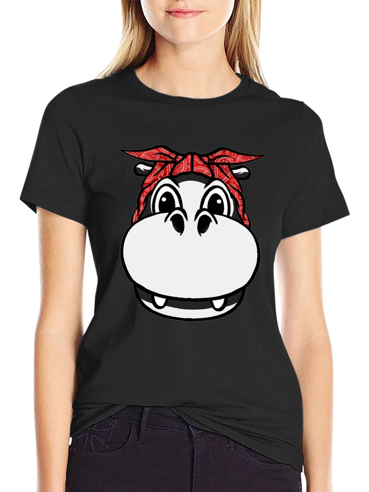 Gangster Hippo T-Shirt - Funny Animal Graphic Tee