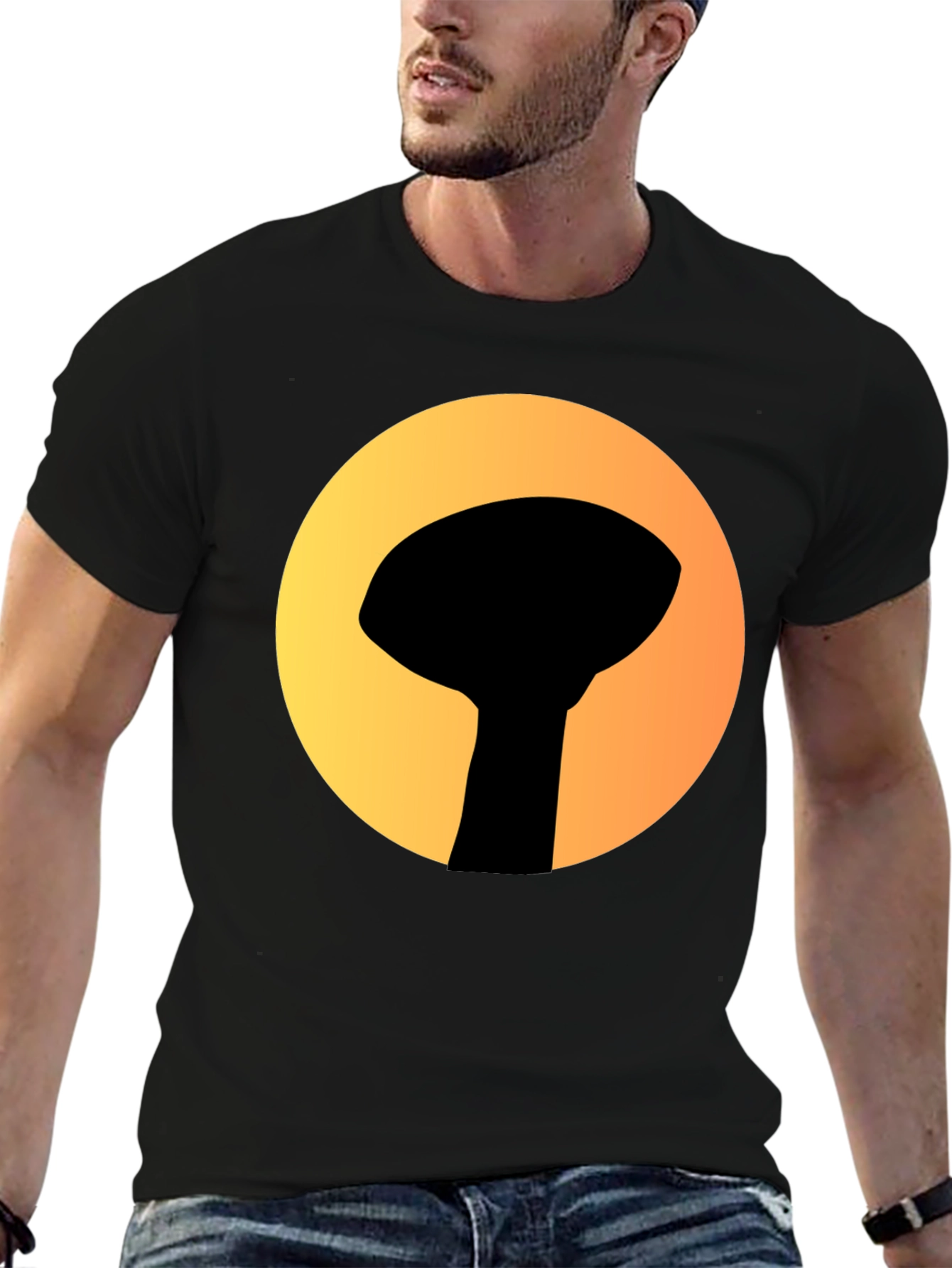 Graphic Tee: Silhouette Water Tower Art T-Shirt