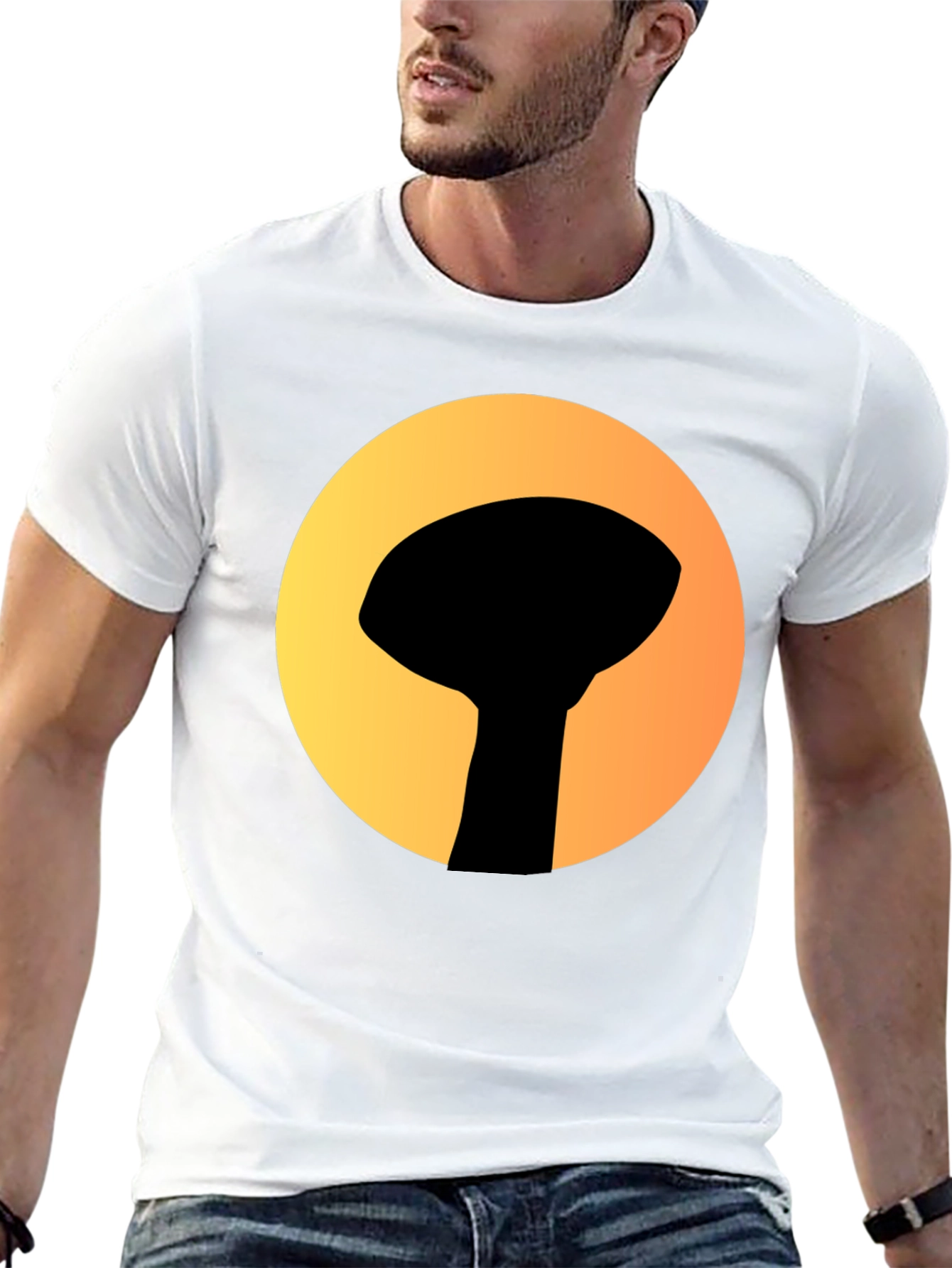 Graphic Tee: Silhouette Water Tower Art T-Shirt
