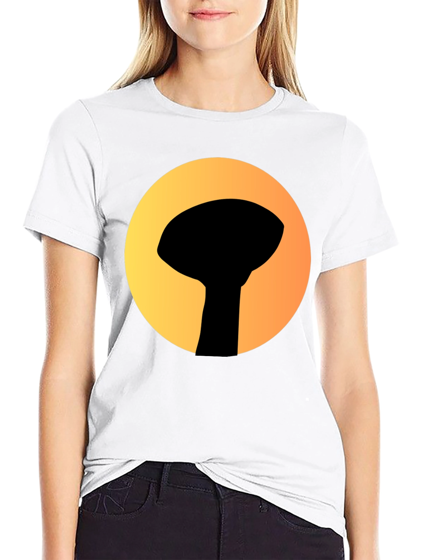 Graphic Tee: Silhouette Water Tower Art T-Shirt