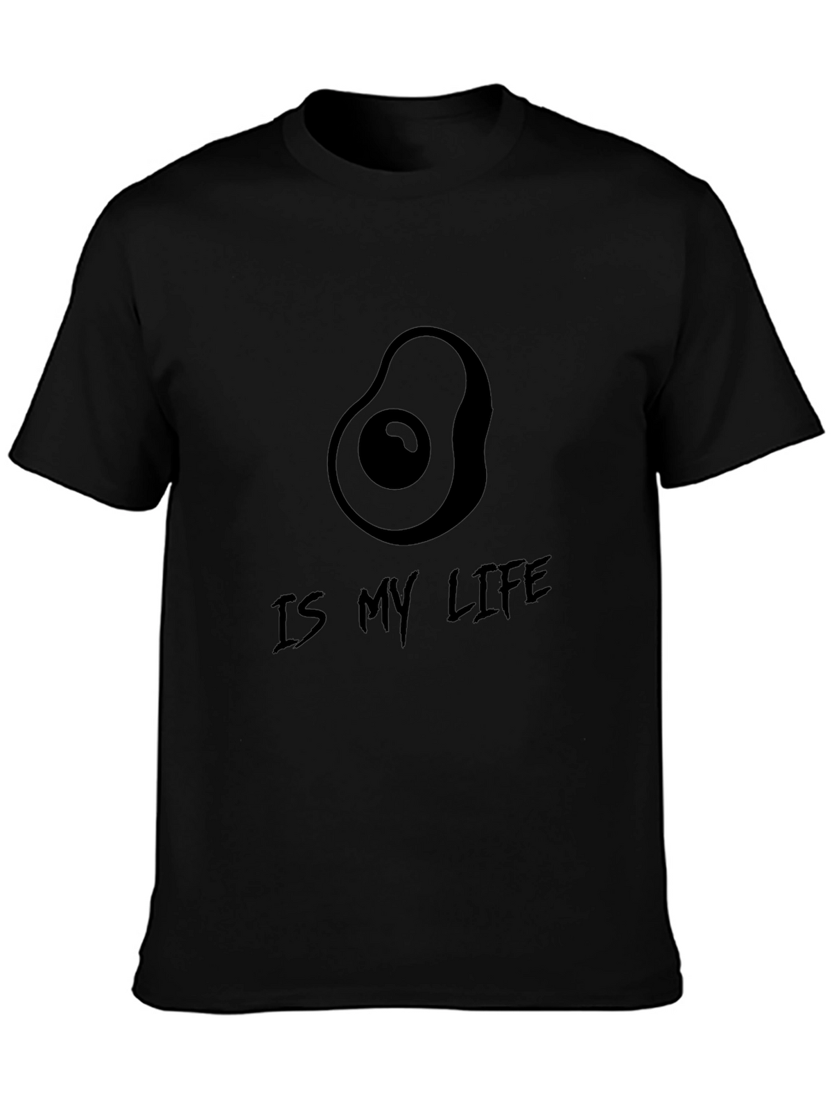 Avocado Is My Life Black Graphic Tee